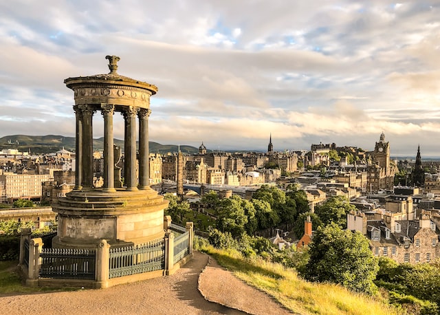 Edinburgh viewed from a hill
